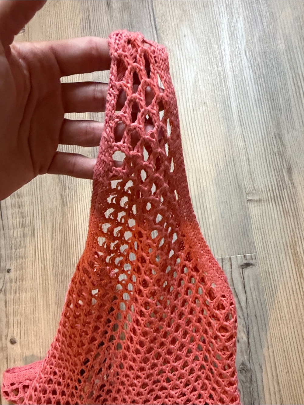 Sleeveless Coral Crochet Swim Cover-Up Maxi - Picture 4 of 4